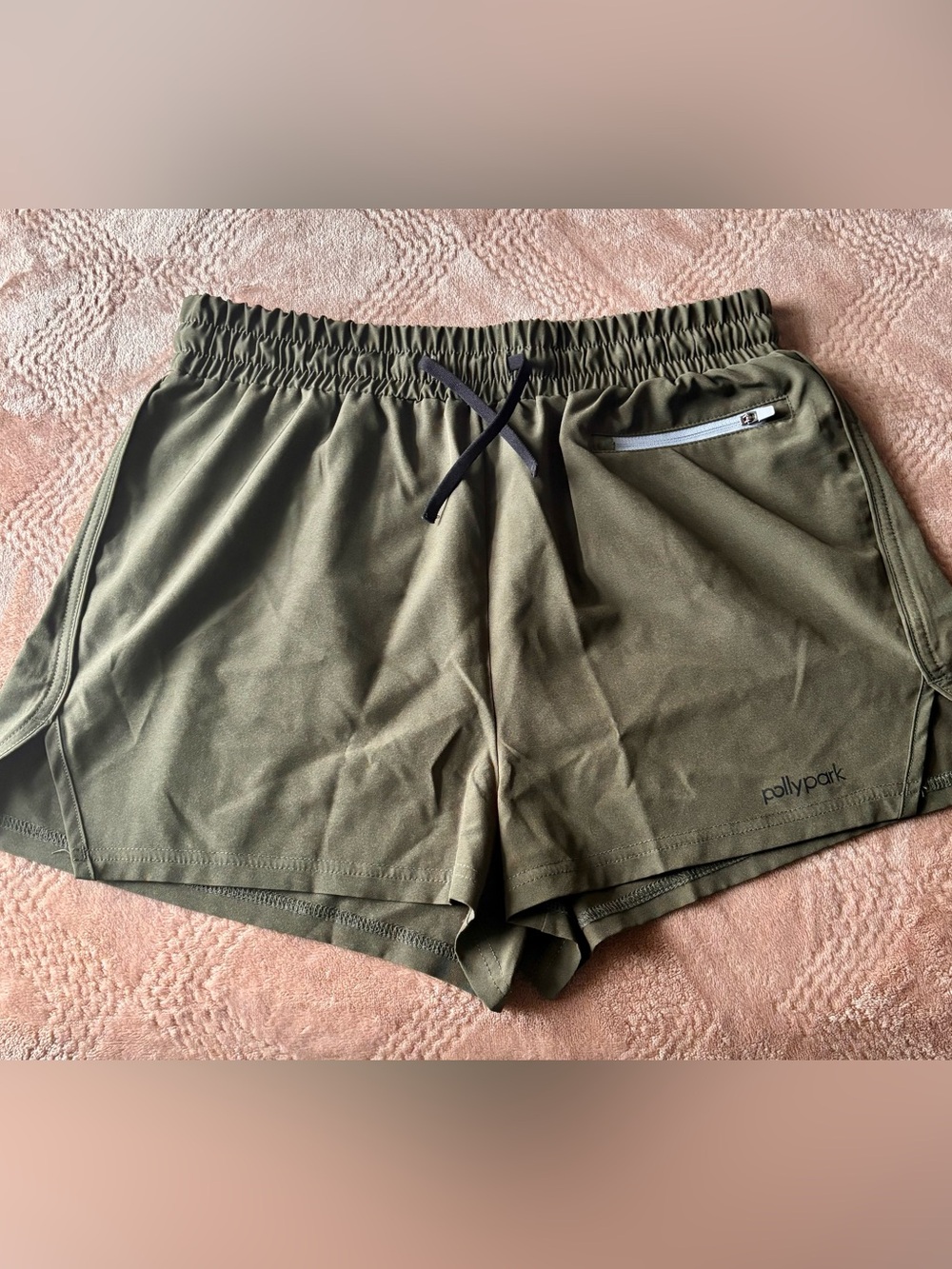 2 pairs of green Athletic Drawstring Shorts